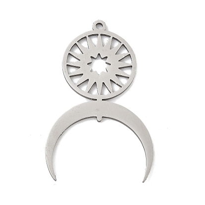 201 подвески из нержавеющей стали, лазерная резка, луна и солнце, анти-тускнение