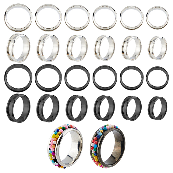 12 ПК 12 стили настройки кольца из нержавеющей стали с рифлением, кольцевой сердечник, для изготовления инкрустации