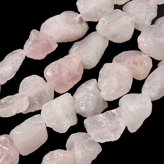 Perlas de cuarzo rosa cruda naturales ásperos, pepitas