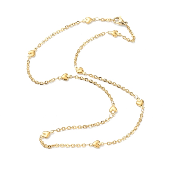 Вакуумное покрытие pvd 304 ожерелья из нержавеющей стали с цепочкой в форме сердца, с карабин-лобстерами 