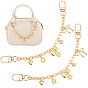 2Pcs Alloy & Brass Bowknot Star Heart Pendant Alloy Cable Chain Bag Decorative Chains, with Swivel Clasps