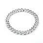 CCB Plastic Rhinestone Curb Chain Necklaces, with 
304 Stainless Steel Gate Rings