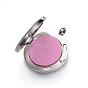 304 Stainless Steel Diffuser Locket Pendants, with Perfume Pad and Magnetic Clasps, Flat Round with Tree