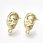 Alloy Stud Earring Findings, with Steel Pins and Loop