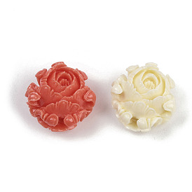 Резные бусины из окрашенного синтетического коралла, цветок