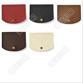 5Pcs 5 Colors Imitation Leather Bag Cover, Rectangle with Round Corner & Alloy Brads, Bag Replacement Accessories