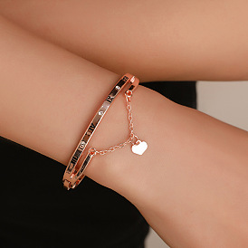 Heart-shaped Tassel Charm Bracelet for Women, Fashionable and Versatile Jewelry