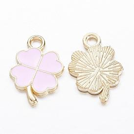 Alloy Enamel Pendants, Clover