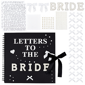 Набор для самостоятельного изготовления свадебного фотоальбома и гостевой книги., в комплект входит бумажный блокнот на отдельных листах, исправление горный хрусталь, виниловые и АБС-пластиковые наклейки, бантик из полиэстера и акриловая двусторонняя лента