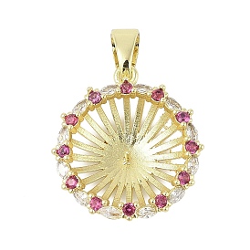 Латунные микро-паве прозрачные кубические цирконии европейские подвески-шармы, привязка поручительств, за половину пробурено бисера, корзинчатая, без свинца и без кадмия, долговечный