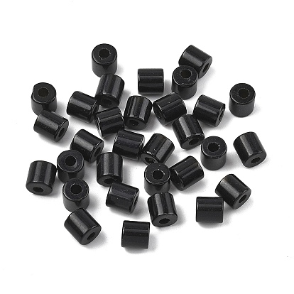 Натуральный черный обсидиан бисер, колонка