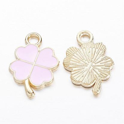 Alloy Enamel Pendants, Clover