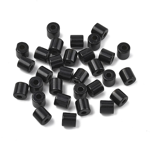 Натуральный черный обсидиан бисер, колонка