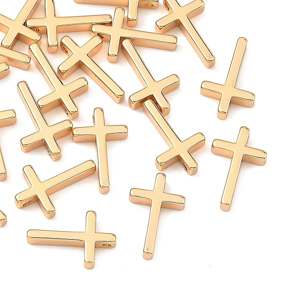 SHEGRACE Brass Pendants, Cross Charms, Cadmium Free & Lead Free & Nickel Free