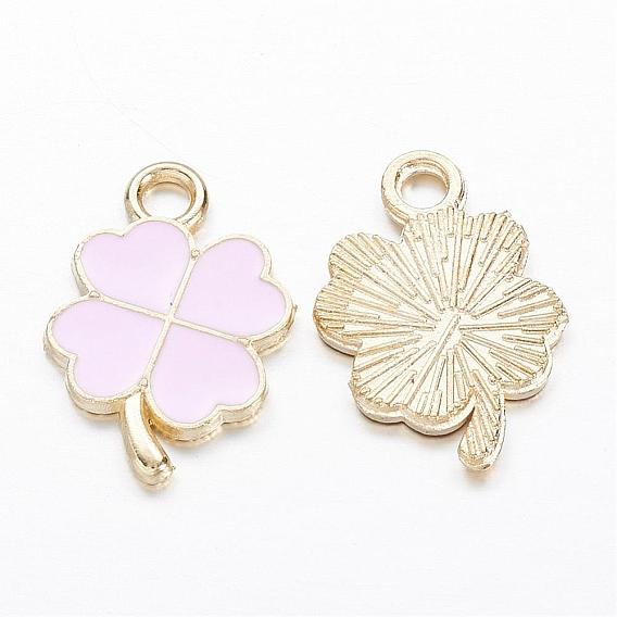 Alloy Enamel Pendants, Clover