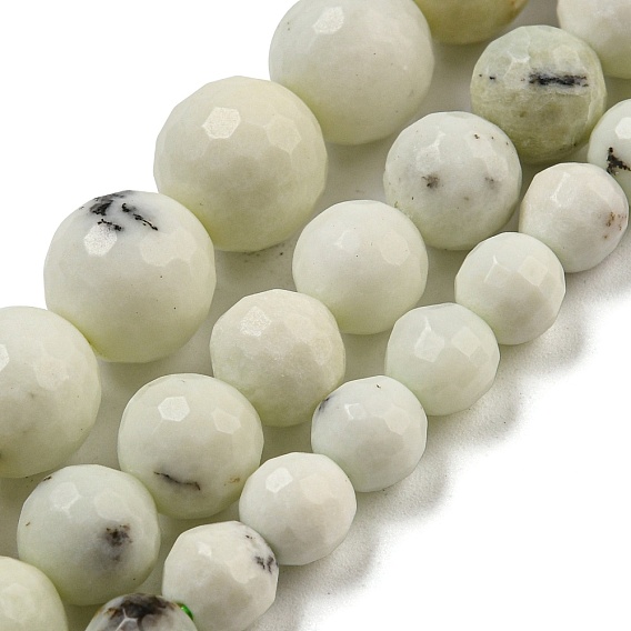 Натуральные дендритные нити из бисера яшмы, (128 грани)граненый, круглые