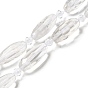 Natural Quartz Crystal Beads Strands, Rock Crystal Beads, with Seed Beads, Faceted, Oval