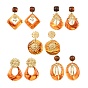 304 Stainless Steel & Resin Stud Dangle Earrings for Women, Golden