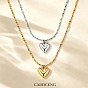 304 Stainless Steel Pendant Necklaces for Women, Heart