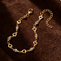 Alloy Crystal Rhinestone Heart Link Chain Bracelets for Women