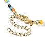 Natural Shell Evil Eye & Pearl Bib Necklace with Glass Seed Beaded Chains
