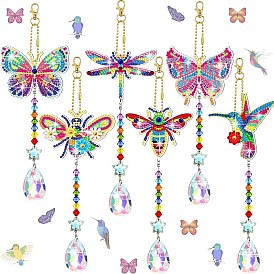 DIY Wind Chime Diamond Painting Kit, Including Resin Rhinestones Bag, Diamond Sticky Pen, Tray Plate and Glue Clay