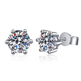 925 Sterling Silver with Moissanite Rhinestone Earrings