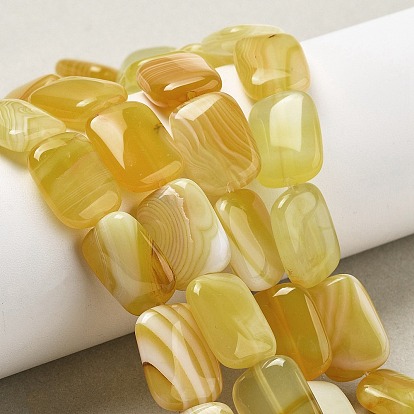 Естественный желтый агат бисер нитей, окрашенная и подогревом, прямоугольные