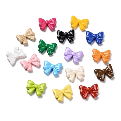 Непрозрачные акриловые бусины, окрашенные распылением, бантом