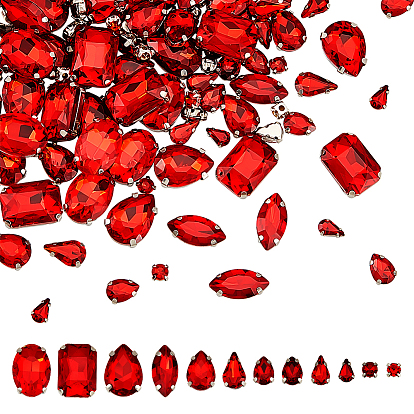 Ahademaker 120 шт. 12 стиль пришить горный хрусталь, стекло горный хрусталь, многожильных ссылки, Настройки зубца, граненые, разнообразные