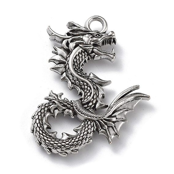 Сплавочные подвески тибетского стиля, без свинца и без кадмия, дракон