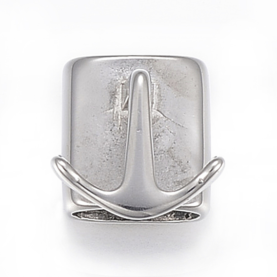 304 Stainless Steel Slide Charms, Anchor & Rectangle