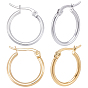 12 pares 2 estilos 304 aros de acero inoxidable, pendientes hipoalergénicos, anillo