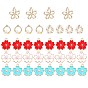 Alloy Enamel Pendants, with Acrylic and Crystal Rhinestone, Round Ring with Flower, Colorful