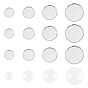 DIY 304 Stainless Steel Cabochon Making Kits, include Lace Edge Bezel Cups, Cabochon Settings, with Transparent Glass Cabochons