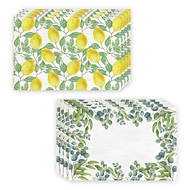 Lemon leaf printed placemat summer home dining table coffee table waterproof heat insulation table mat napkin