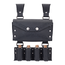 Сумка на пояс из искусственной кожи с 4 пробковыми стеклянными бутылками, боковая сумка-подвеска для ролевых игр на Хэллоуин