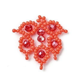 Подвески из стеклянных бусин в виде листьев, с бисером гальванизируйте стекла