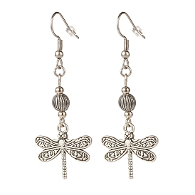 Alloy Dragonfly Dangle Earrings, Long Drop Earrings for Women