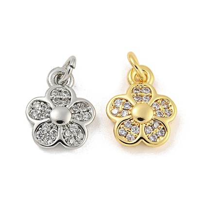Messing micro pave klare zirkonia anhänger, Cadmiumfrei und Nickel frei und Bleifrei, Blume