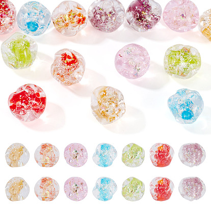 14 шт. 7 цвета фольгированные бусины ручной работы лэмпворк, самородки
