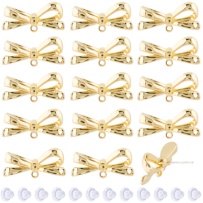 Выводы серьги из сплава шпильки, бантом, с петлей и пластиковыми ушными гайками