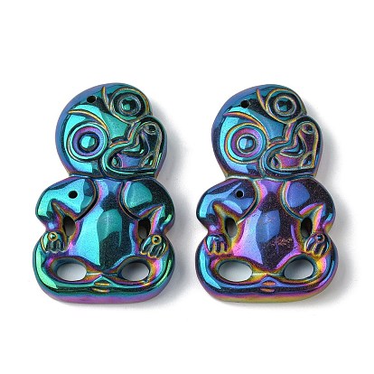 Electroplate Synthetic Non-magnetic Hematite Big Pendants, Monkey