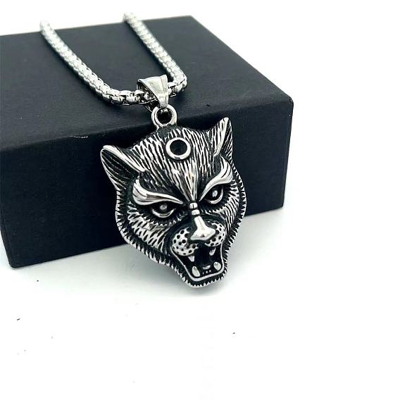 Винтажные кулоны в виде головы льва из нержавеющей стали для мужчин и женщин., не тускнеет