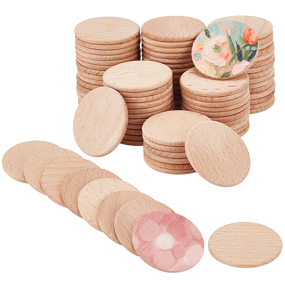 Beech Wood Chips, Flat Round