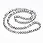 304 Stainless Steel Box Chain Necklaces, with Lobster Clasps
