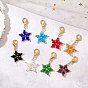 Подвесные украшения из стеклянных бусин ручной работы, карабины для украшений сумок, звезда
