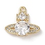 Латунные микропаве прозрачные кубические циркониевые подвески, без кадмия, без никеля и без свинца, планета