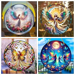 Angle Round Acrylic Pendant Decorations, Wall Hanging Ornament for Window, Garden & Home Decoration