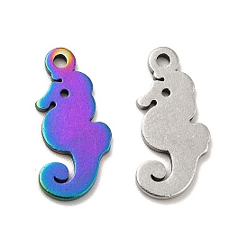 201 Stainless Steel Pendants, Sea Horse Charms